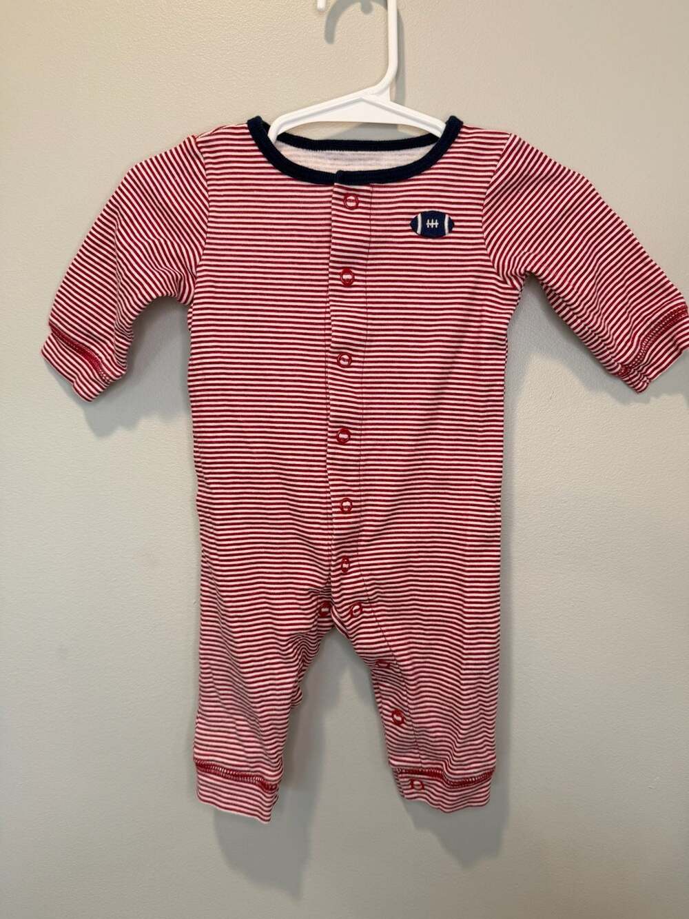 Just One You Made By Carter'S 3M Footie Red White Strip